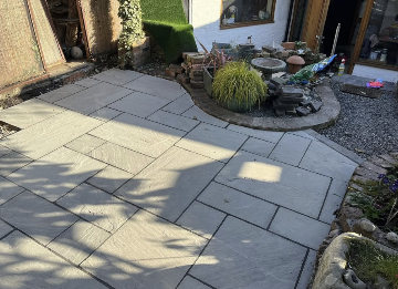 Grey Sandstone Patio & Rockery