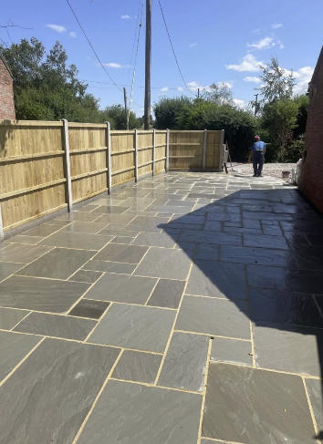 Sunny Sandstone Patio & New Fencing