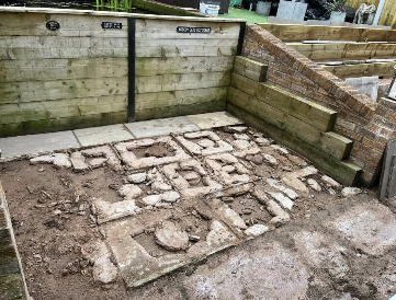 Excavated Garden with Retaining Sleepers
