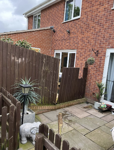 Rear Patio & Fence Replacement — Before